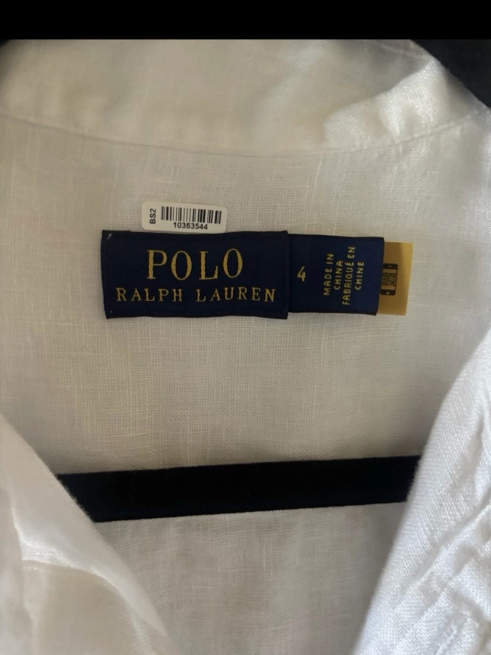 Polo by Ralph Lauren linen White Button-Front Midi Shirt Dress with Tie Waist - Picture 4 of 5